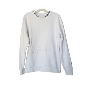 MAUVAIS Embossed Logo Sweatshirt - White - M